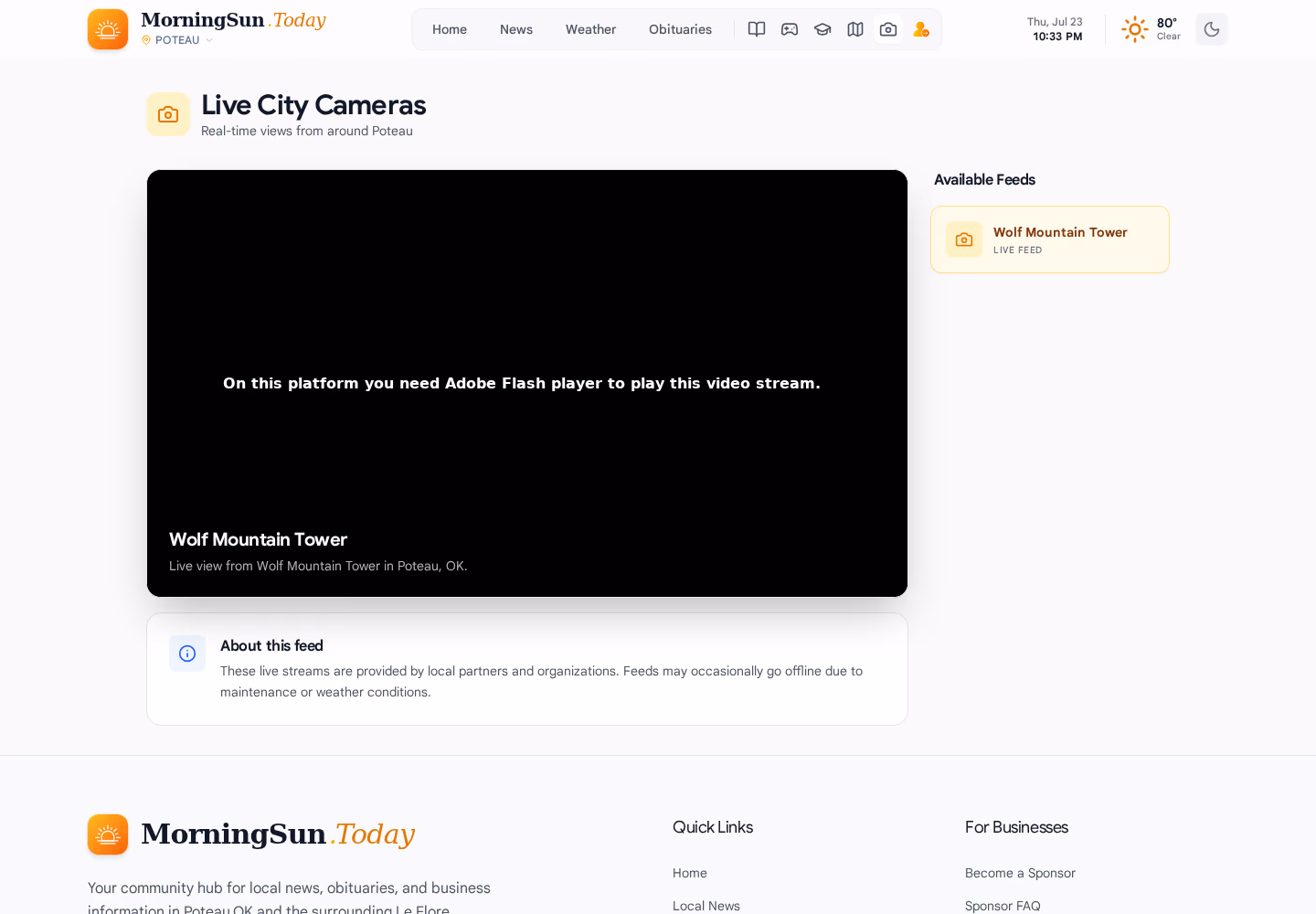 MorningSun.Today live city cameras page